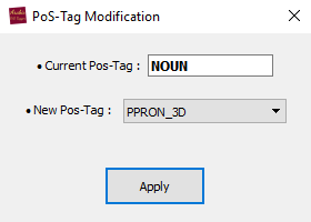 Modify tag (PoS-Tag Modification)